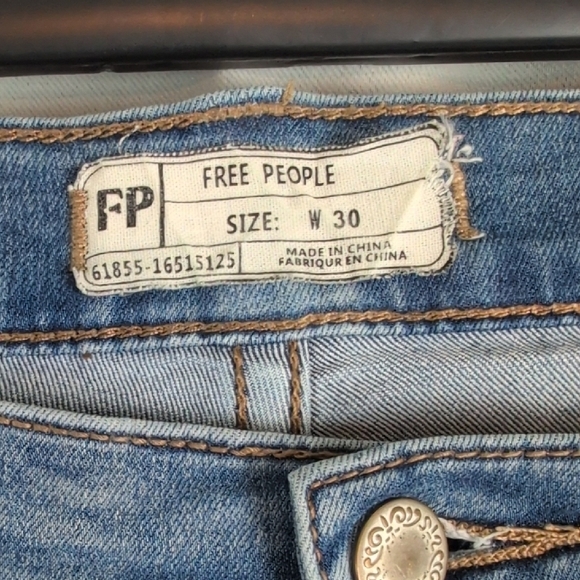 Free People Denim Blue Wide Leg Jeans - Picture 8 of 10